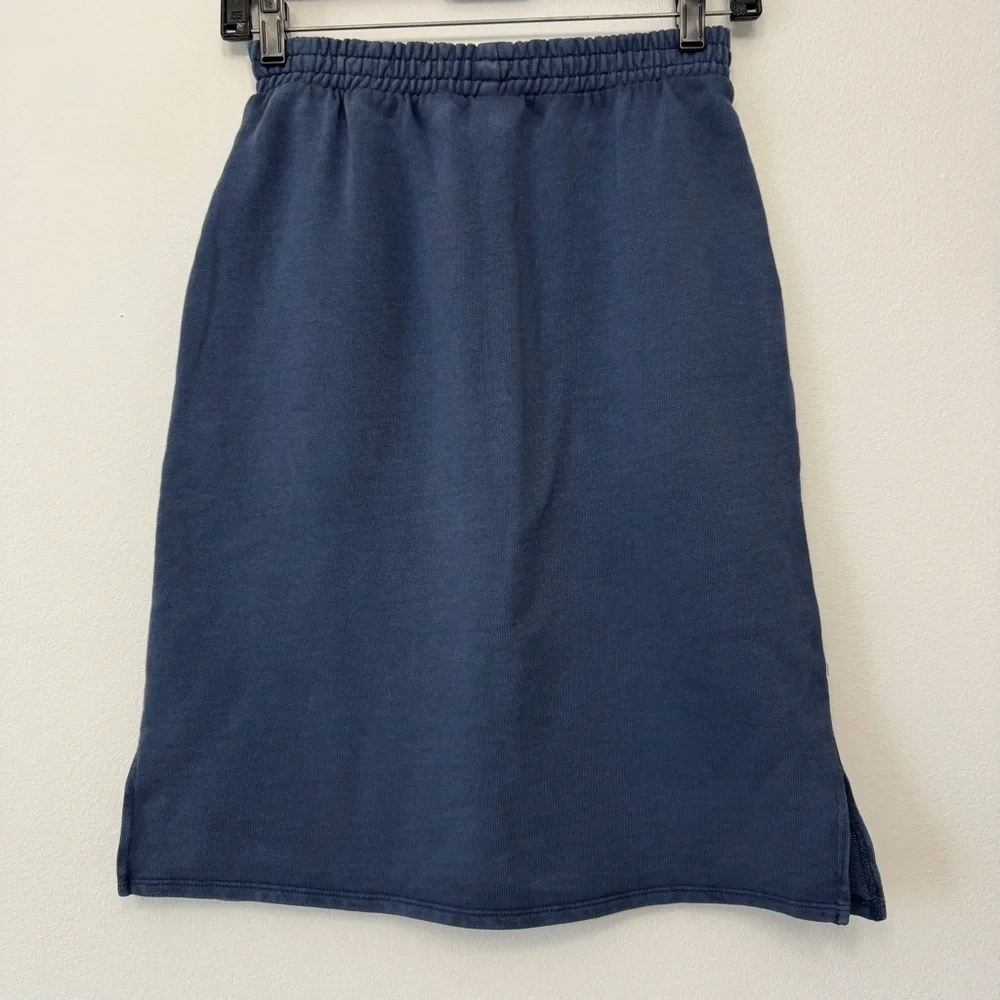Zara Girls Sweatshirt Material Midi Skirt for Monochrome Look Blue Size 13-14